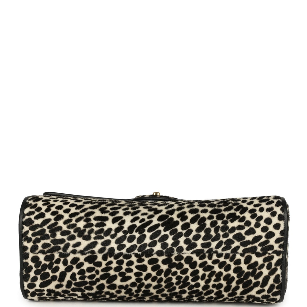 Chanel "Dalmatian Print" Top Handle Flap Bag Black, White Pony Hair, Black Calfskin Gold Hardware