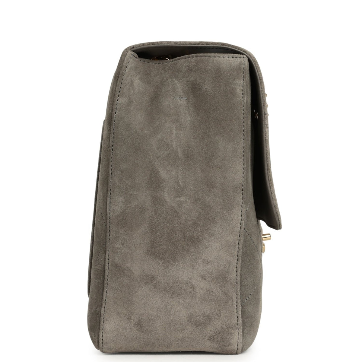 Chanel Maxi "Souplissimo" Large Flap Bag Dark Grey Suede Gold Hardware