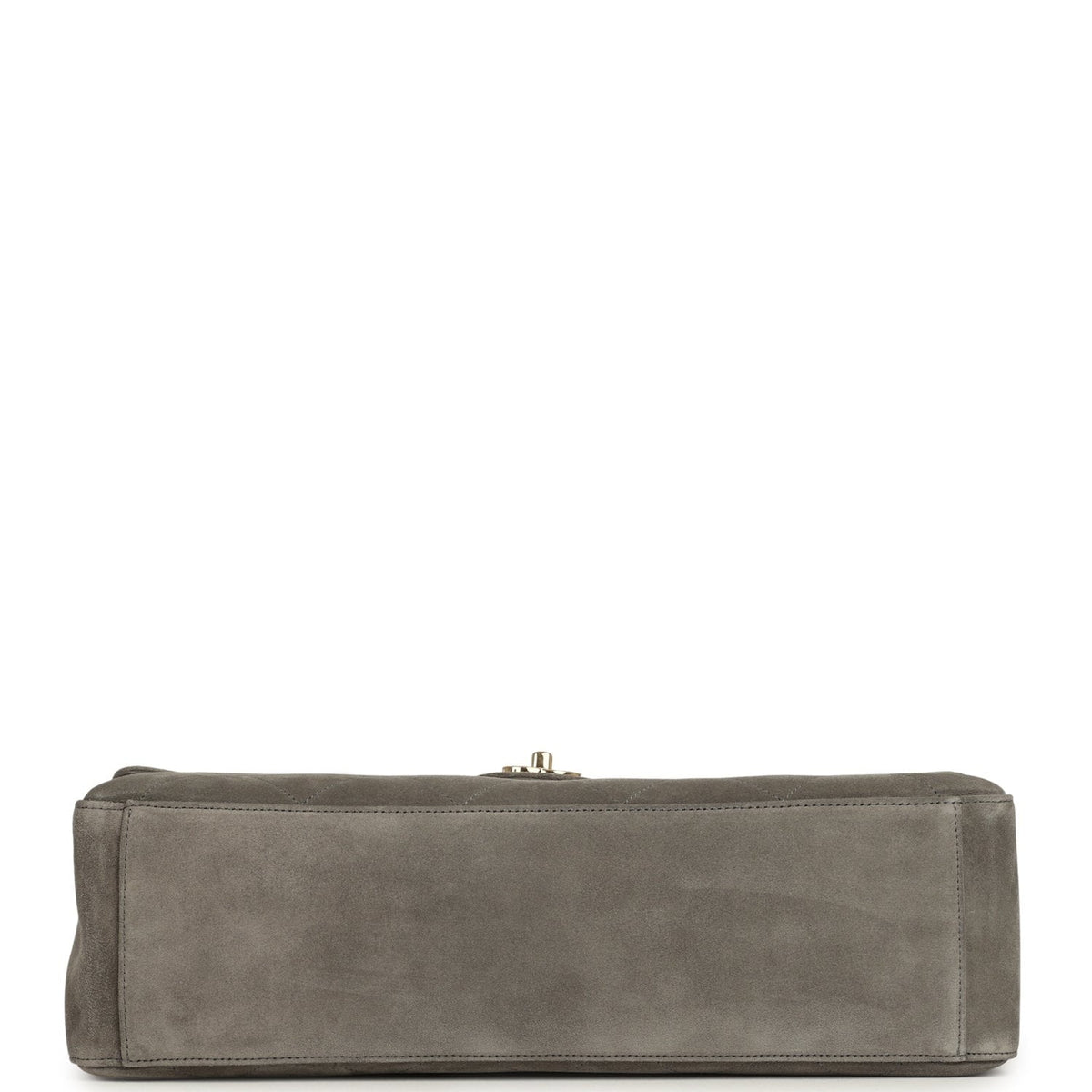 Chanel Maxi "Souplissimo" Large Flap Bag Dark Grey Suede Gold Hardware