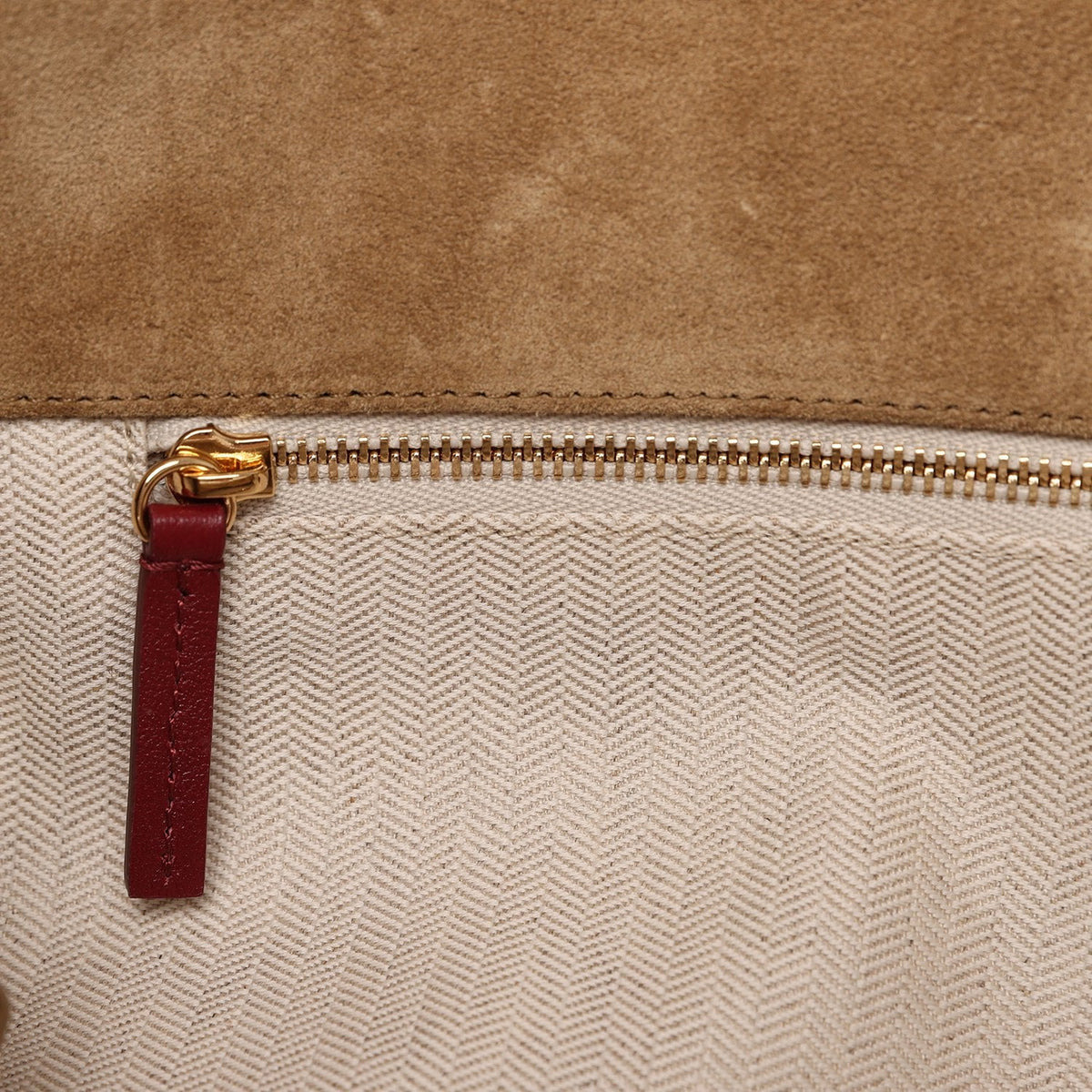 Chanel Small CC Cabas Hobo Bag Dark Beige Suede Gold Hardware