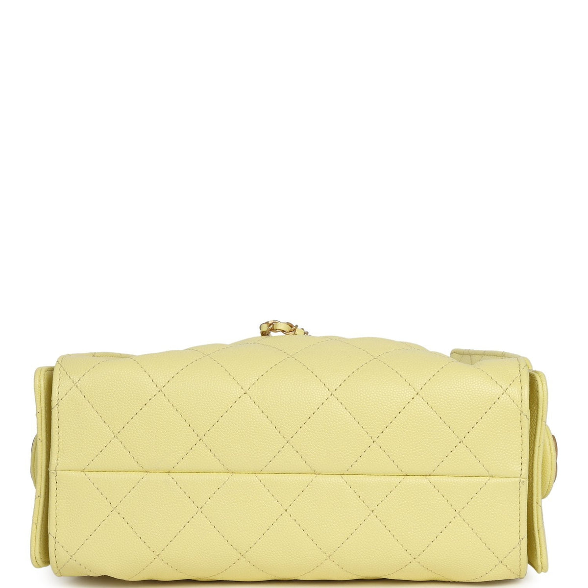 Chanel Mini 25 Hobo Bag Light Yellow Caviar Antique Gold Hardware