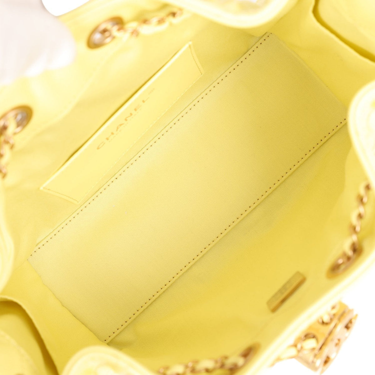 Chanel Mini 25 Hobo Bag Light Yellow Caviar Antique Gold Hardware