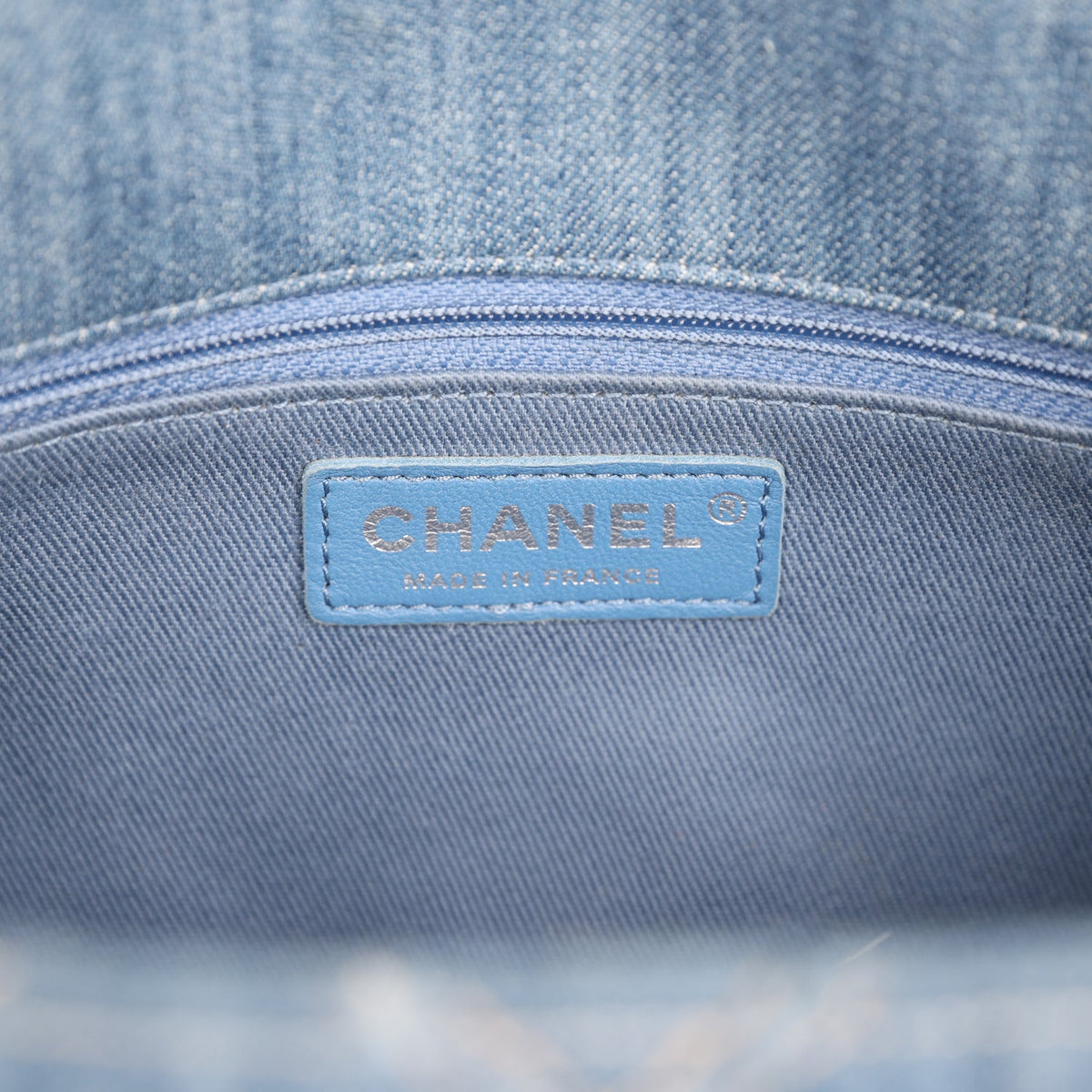 Pre-owned Chanel Medium Distressed Flap Bag Blue Denim Silver Hardware