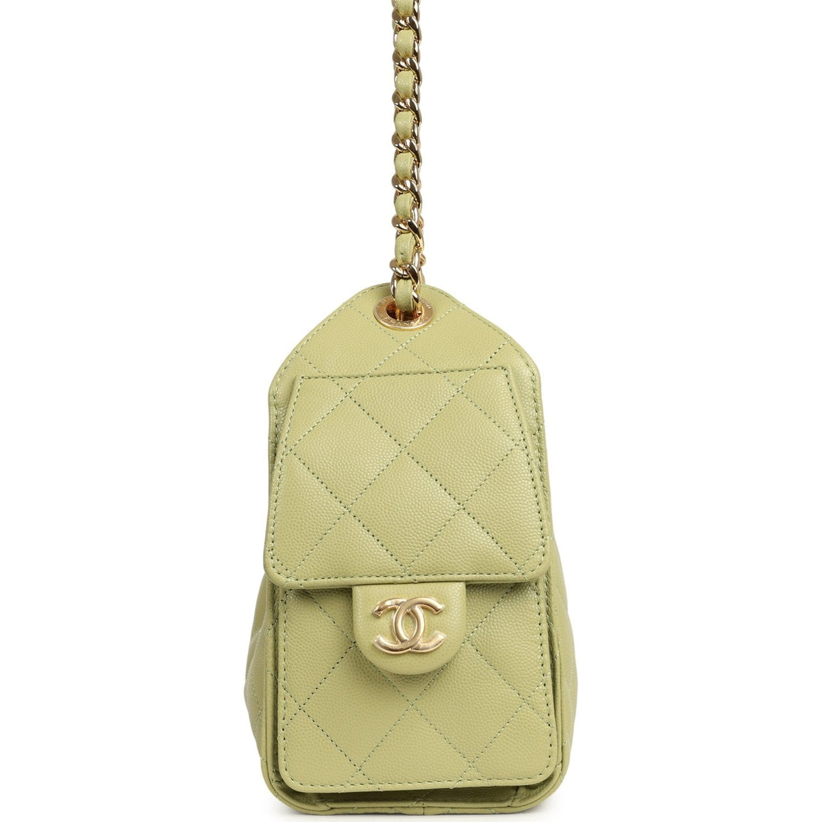 Chanel Mini 25 Hobo Bag Green Caviar Gold Hardware