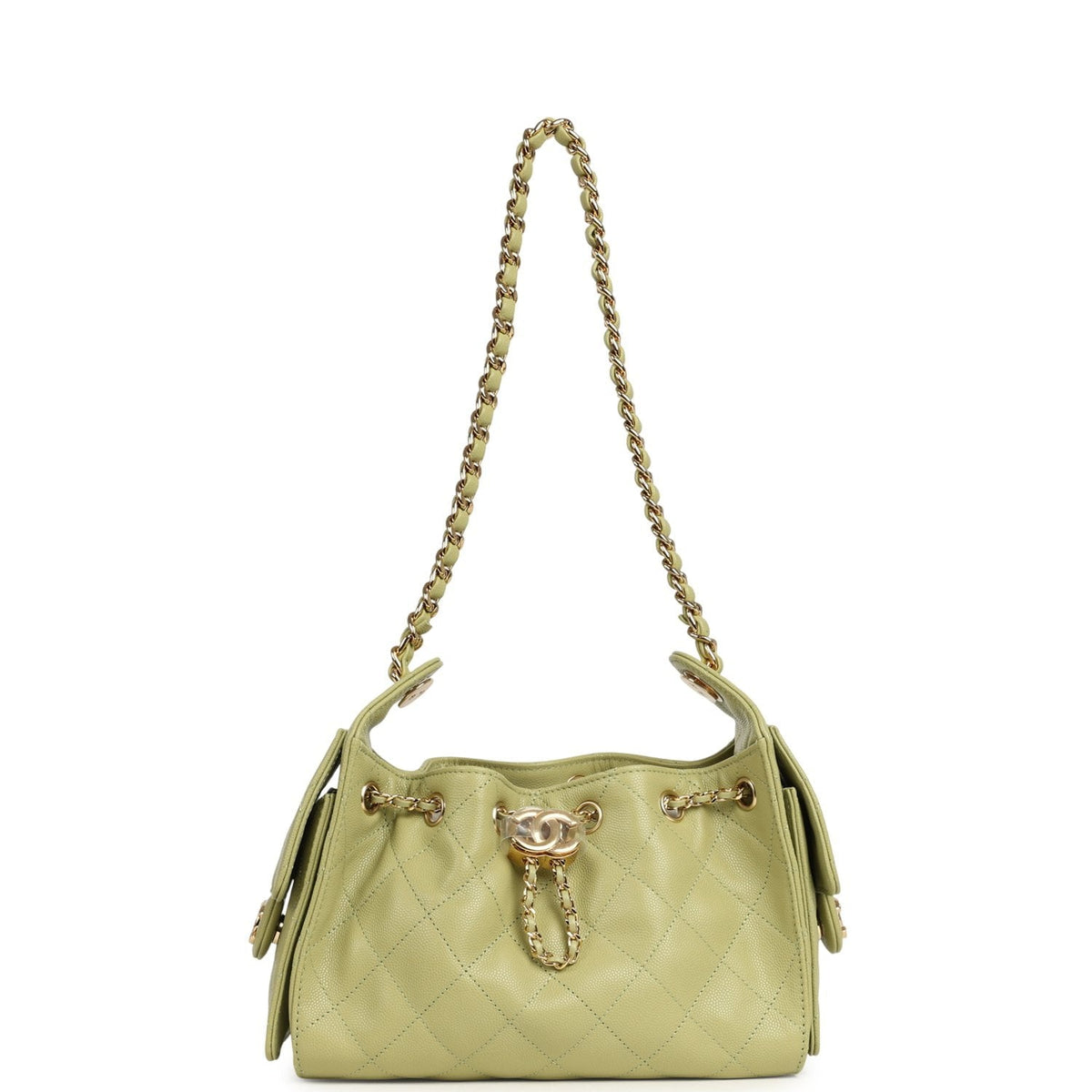 Chanel Mini 25 Hobo Bag Green Caviar Gold Hardware