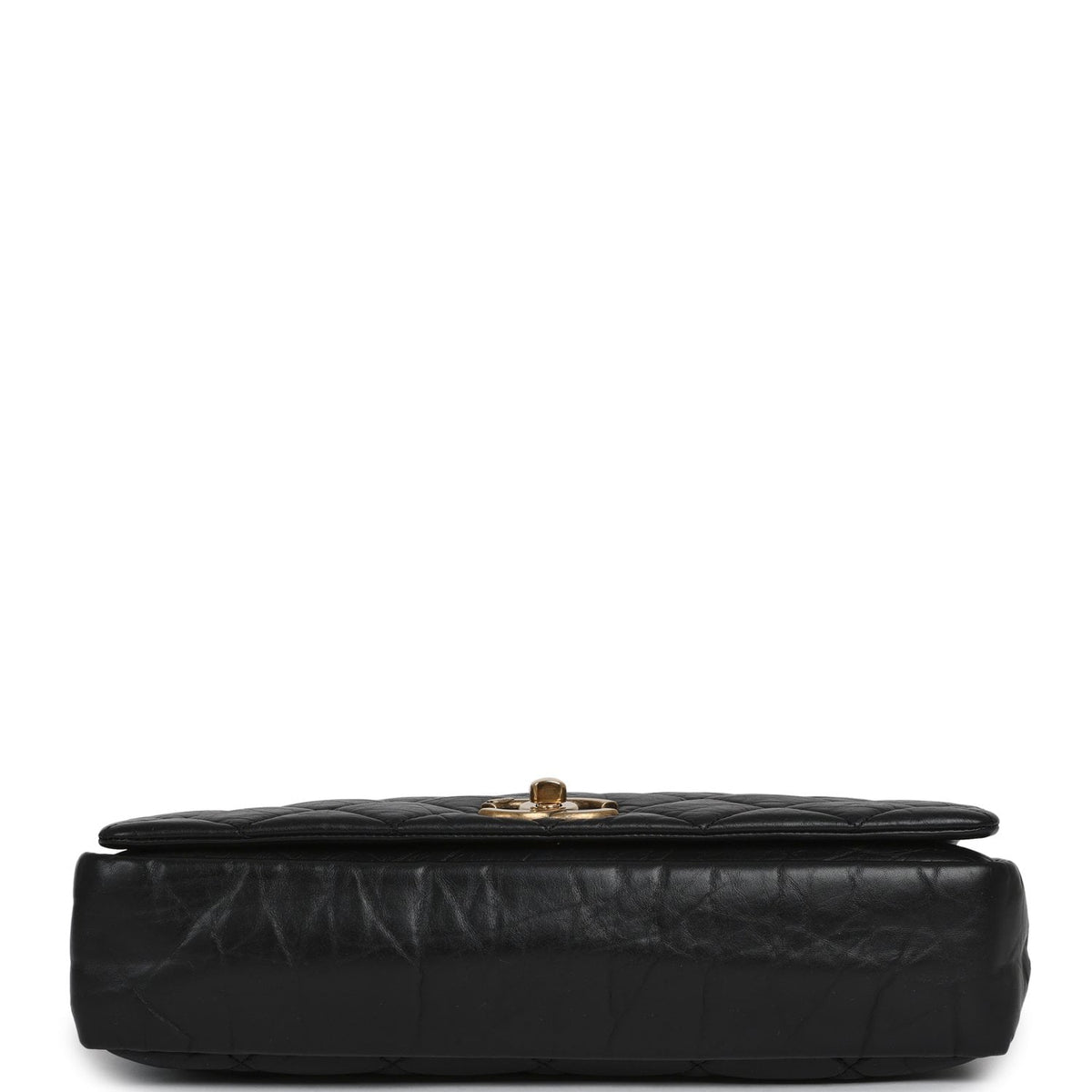 Pre-owned Chanel Medium "Paris-Bombay" Pondicherry Flap Bag Black Aged Calfskin Antique Gold Hardware