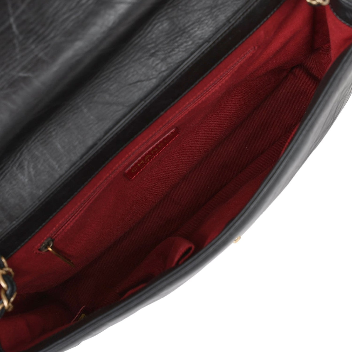 Pre-owned Chanel Medium "Paris-Bombay" Pondicherry Flap Bag Black Aged Calfskin Antique Gold Hardware