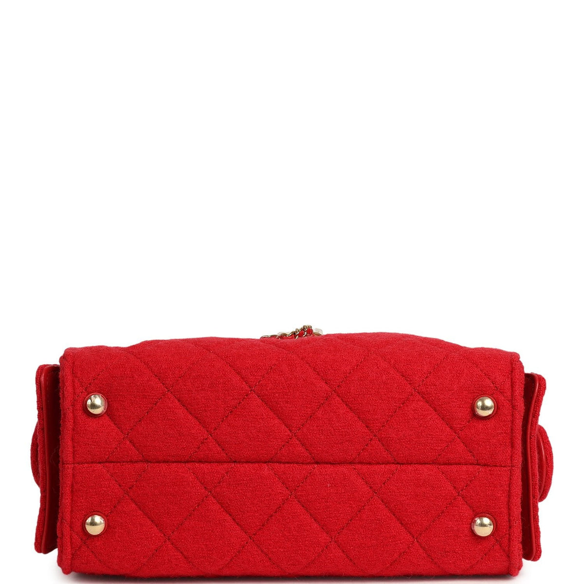 Chanel Mini 25 Hobo Bag Red Wool Felt Gold Hardware