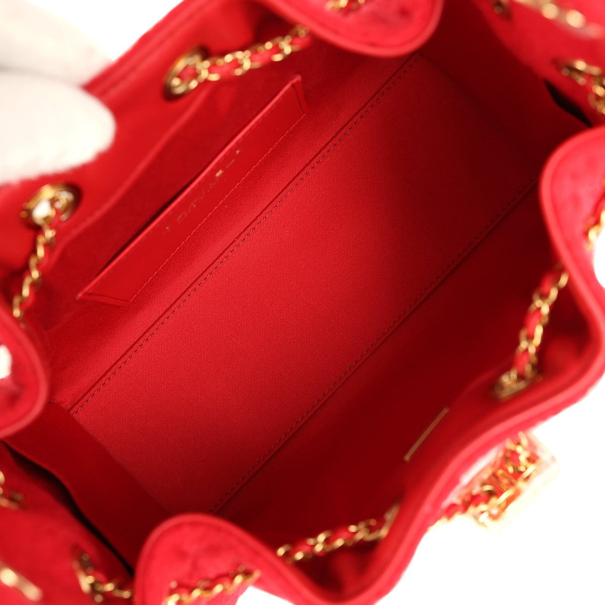 Chanel Mini 25 Hobo Bag Red Wool Felt Gold Hardware