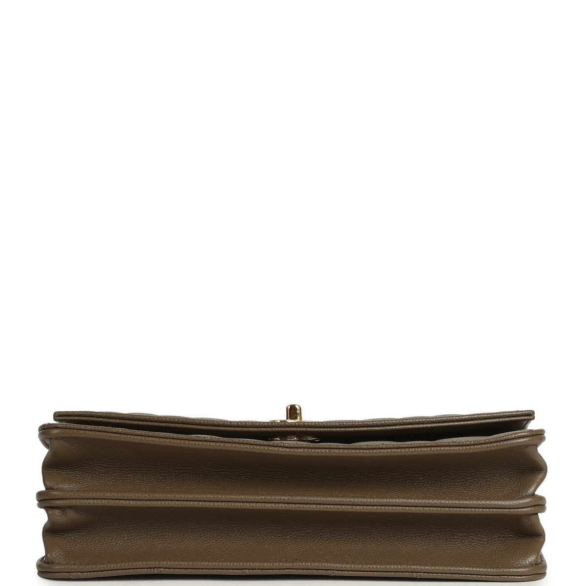 Chanel Trendy Top Handle Clutch with Chain Dark Khaki Caviar Gold Hardware