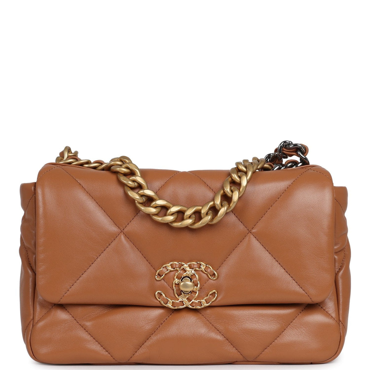 Chanel Medium 19 Flap Brown Lambskin Mixed Metal Hardware