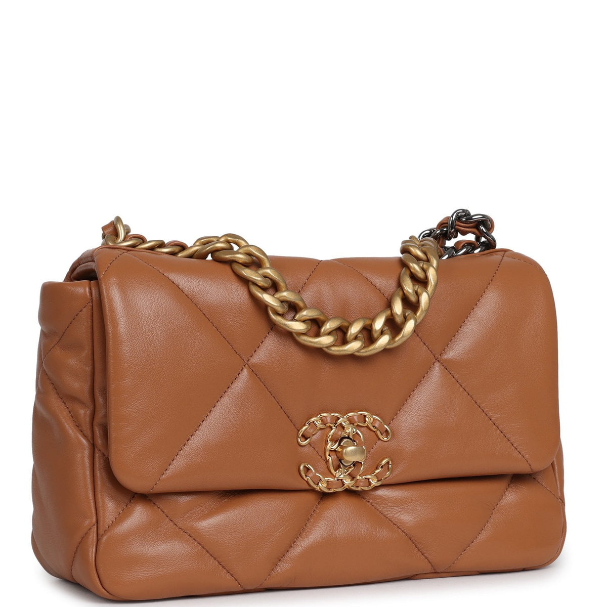 Chanel Medium 19 Flap Brown Lambskin Mixed Metal Hardware