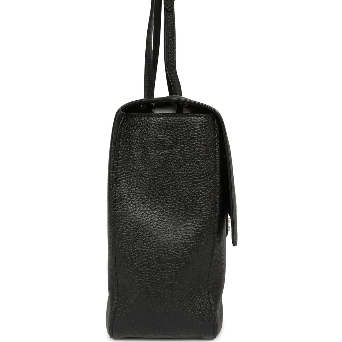 Chanel Maxi "Souplissimo" Large Flap Bag Black Grained Calfskin Silver Hardware