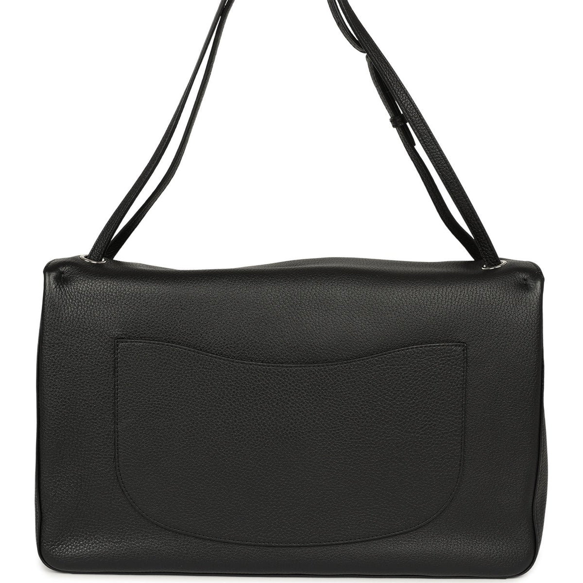 Chanel Maxi "Souplissimo" Large Flap Bag Black Grained Calfskin Silver Hardware