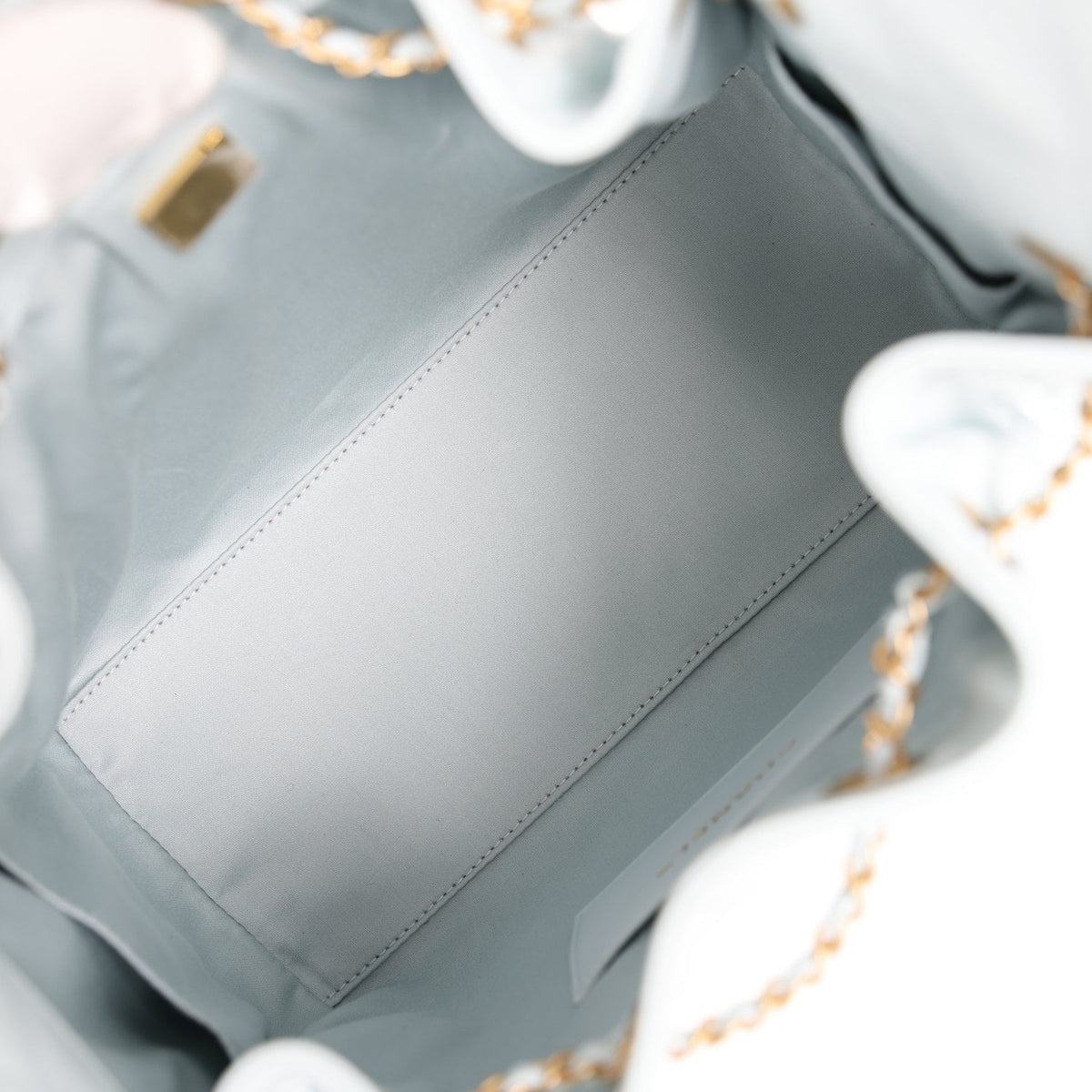 Pre-owned Chanel Small 25 Hobo Bag Light Blue Caviar Antique Gold Hardware