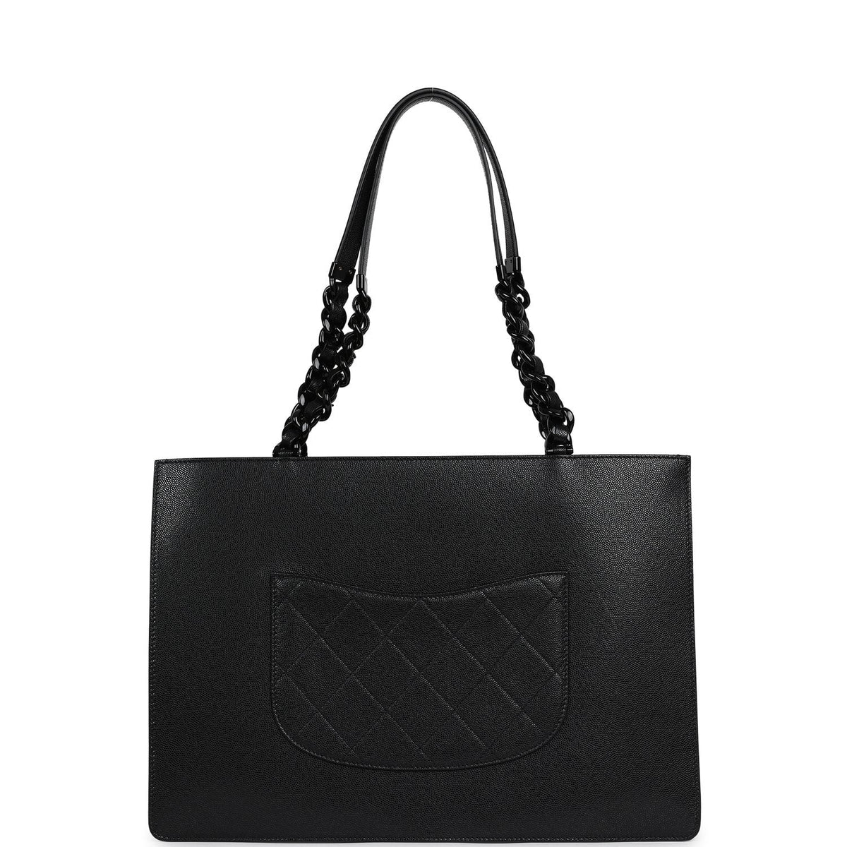 Chanel Large "My Everything" Shopping Tote So Black Caviar Black Hardware