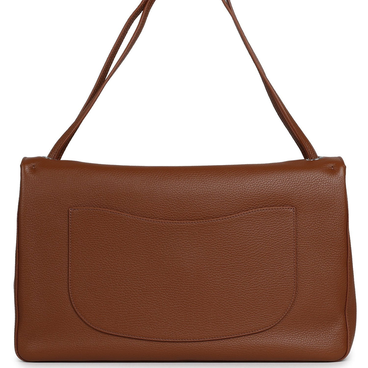 Chanel Maxi "Souplissimo" Large Flap Bag Camel Grained Calfskin Silver Hardware