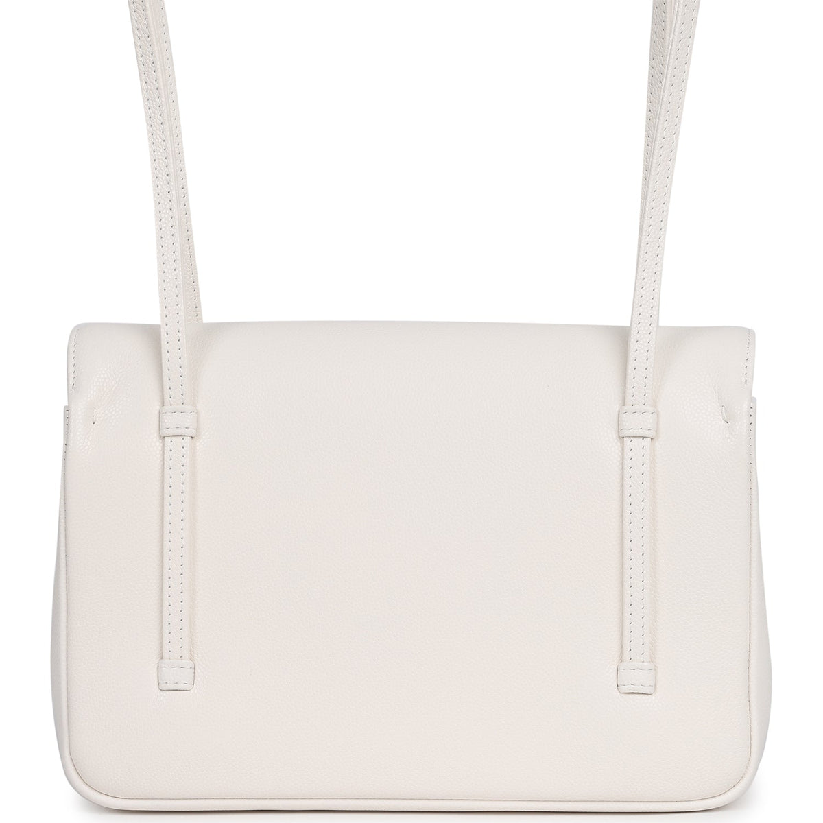 Chanel Small Preppy Coco Flap Bag White Shiny Caviar Brushed Gold Hardware