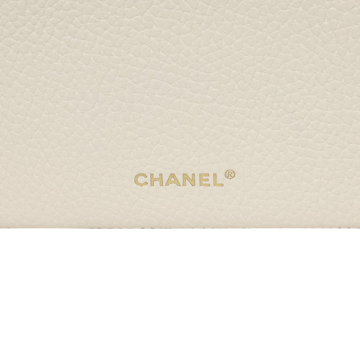 Chanel "Supple" Top Handle Long Vanity Case with Chain White Grained Calfskin Gold Hardware