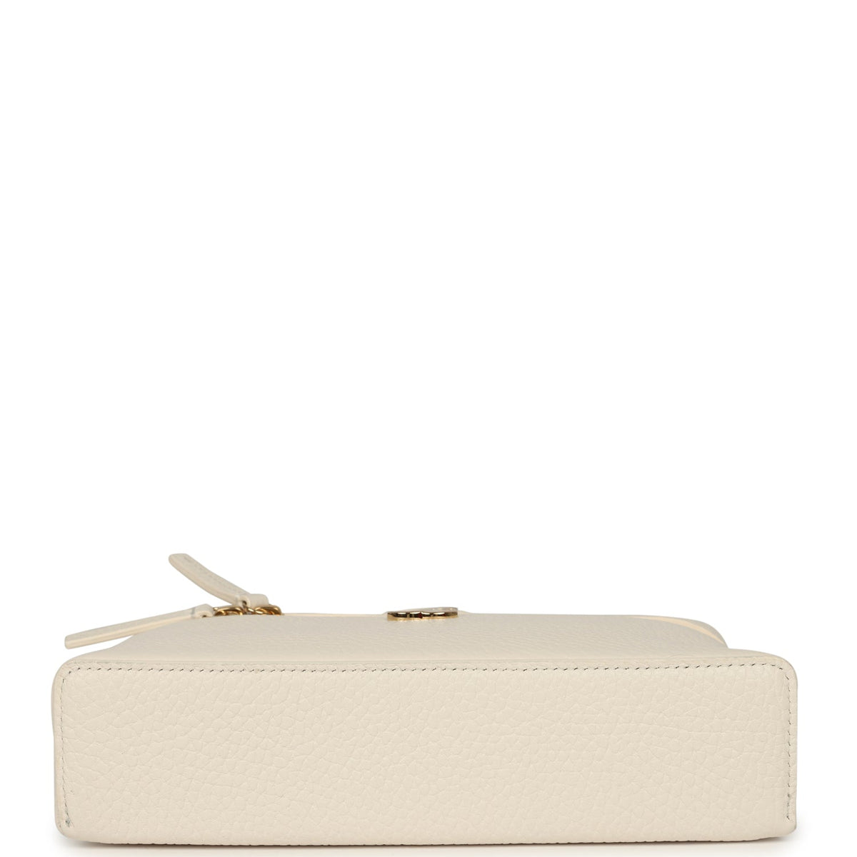 Chanel "Supple" Top Handle Long Vanity Case with Chain White Grained Calfskin Gold Hardware