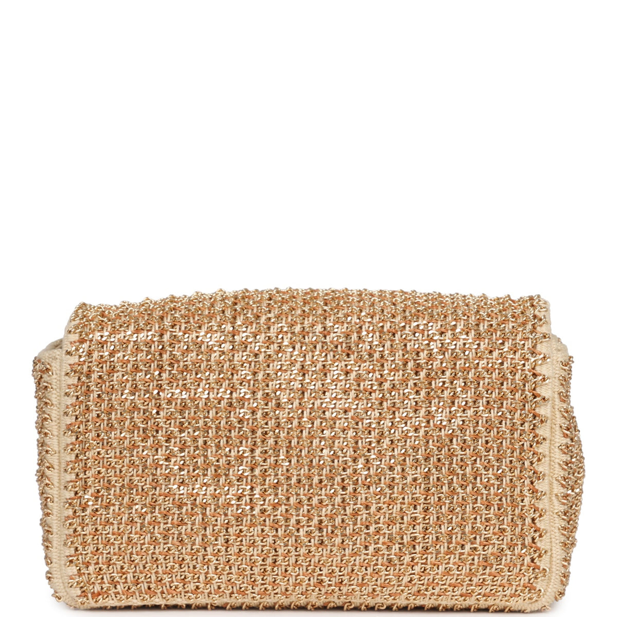 Chanel Mini Rectangular "Macrame Chain" Flap Bag Golden, Beige Woven Gold Hardware
