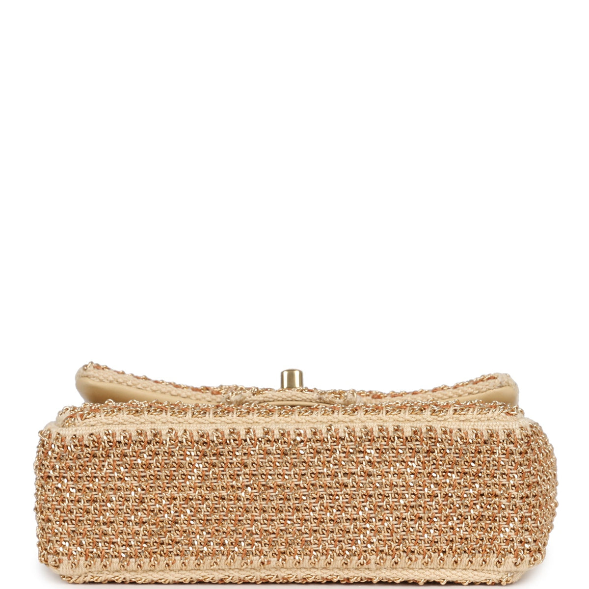 Chanel Mini Rectangular "Macrame Chain" Flap Bag Golden, Beige Woven Gold Hardware