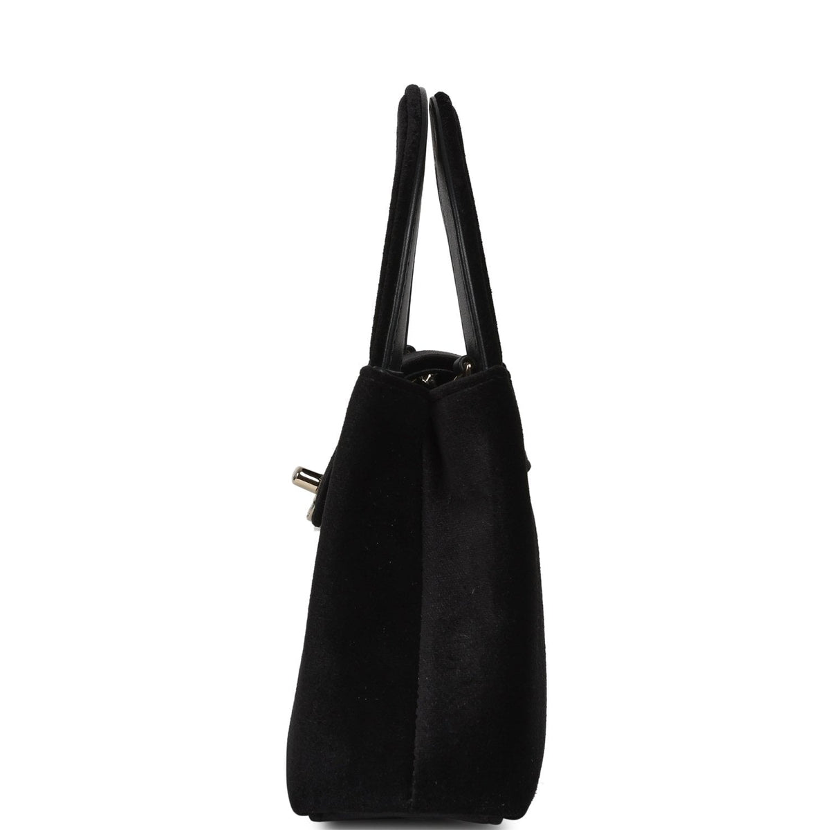 Chanel Small Kelly Shopper Black Velvet Crystal Light Gold Hardware