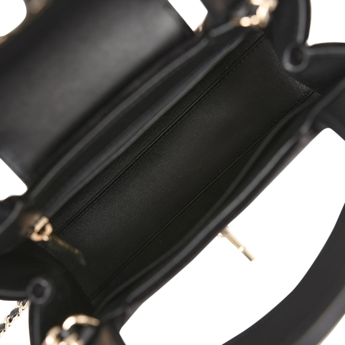 Chanel Small Kelly Shopper Black Velvet Crystal Light Gold Hardware