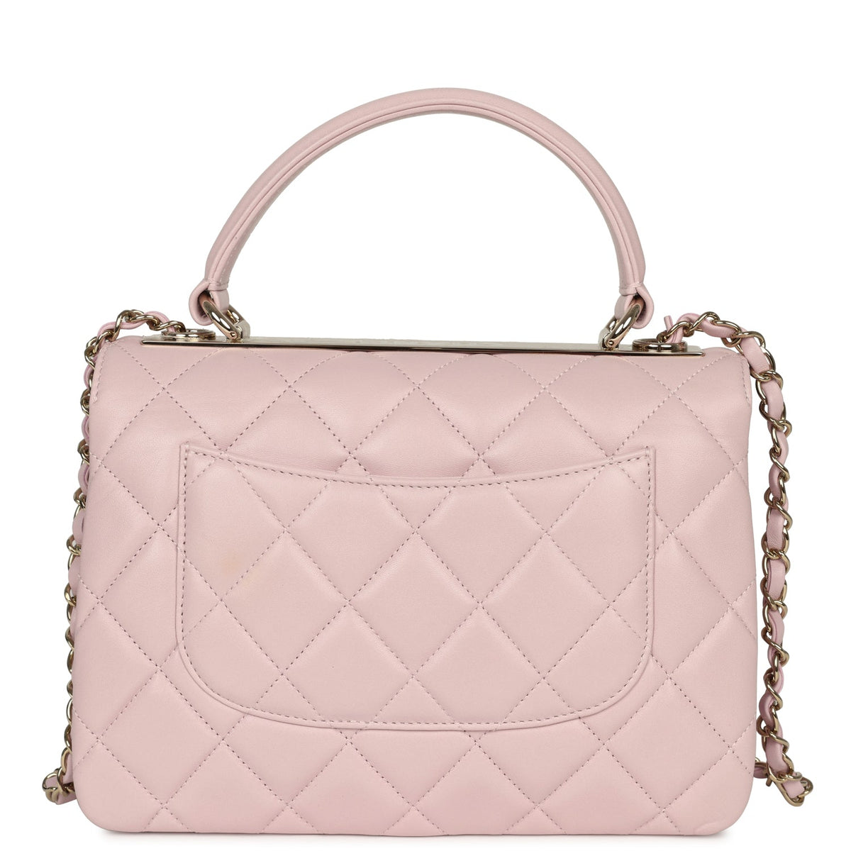Chanel Medium Trendy CC Top Handle Flap Light Pink Lambskin Light Gold Hardware