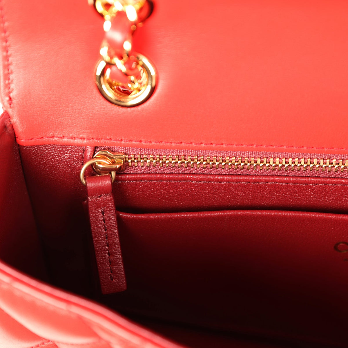 Chanel Medium East West Flap Bag Red Lambskin Gold Hardware