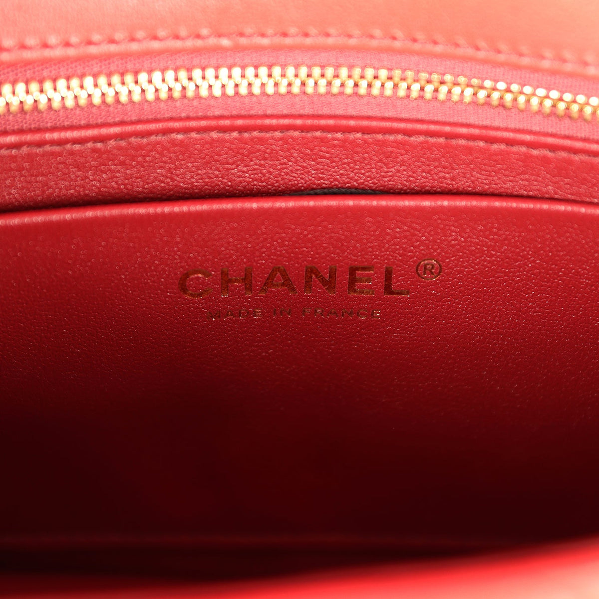Chanel Medium East West Flap Bag Red Lambskin Gold Hardware