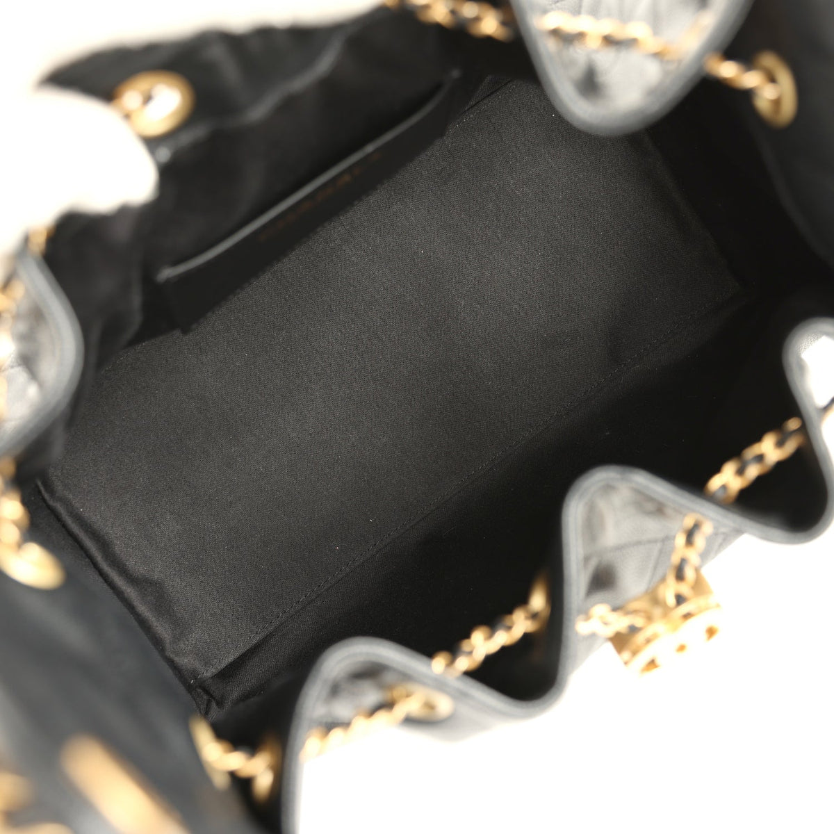 Pre-owned Chanel Mini 25 Hobo Bag Black Caviar Antique Gold Hardware