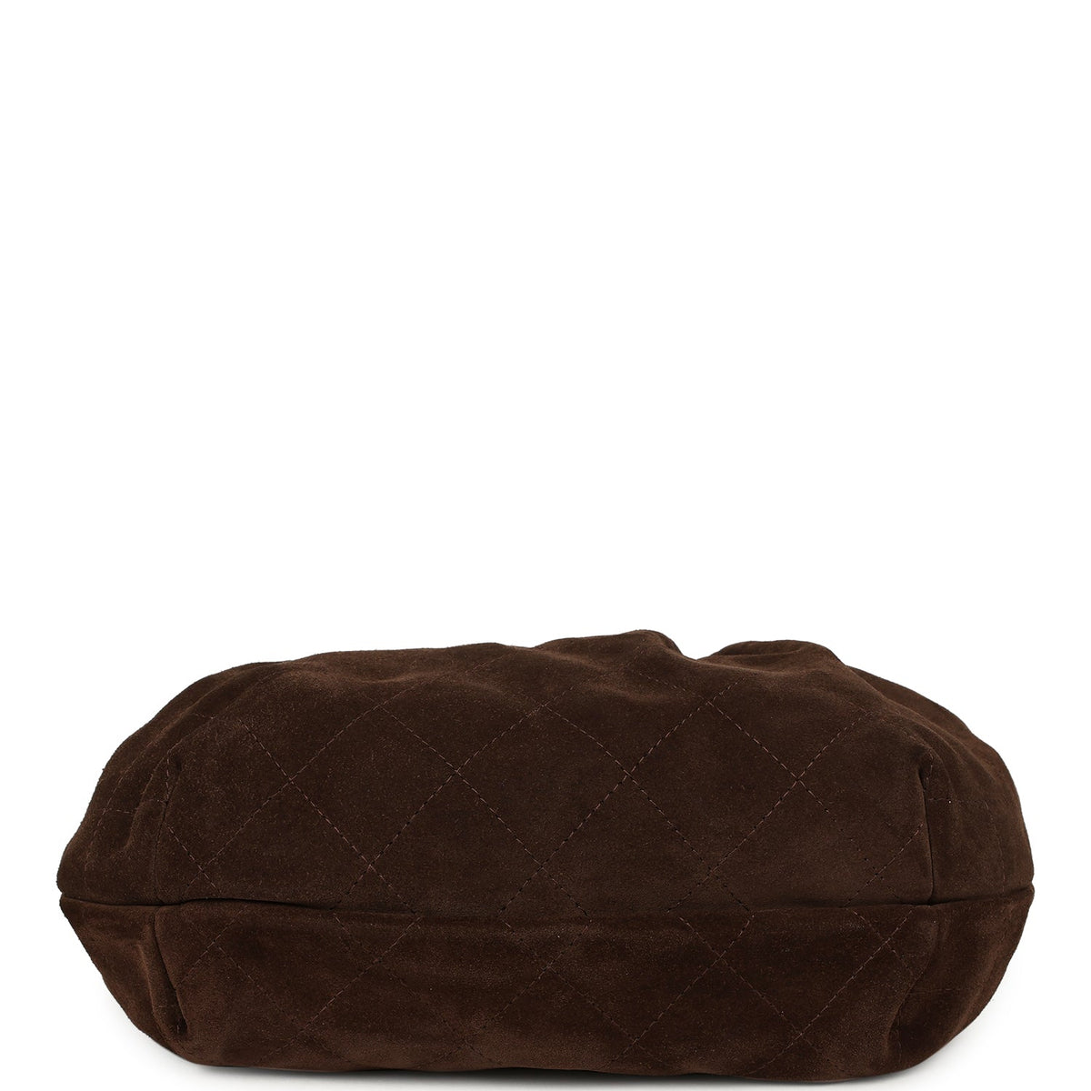 Chanel Large Pouch Dark Brown Suede Tortoiseshell Hardware