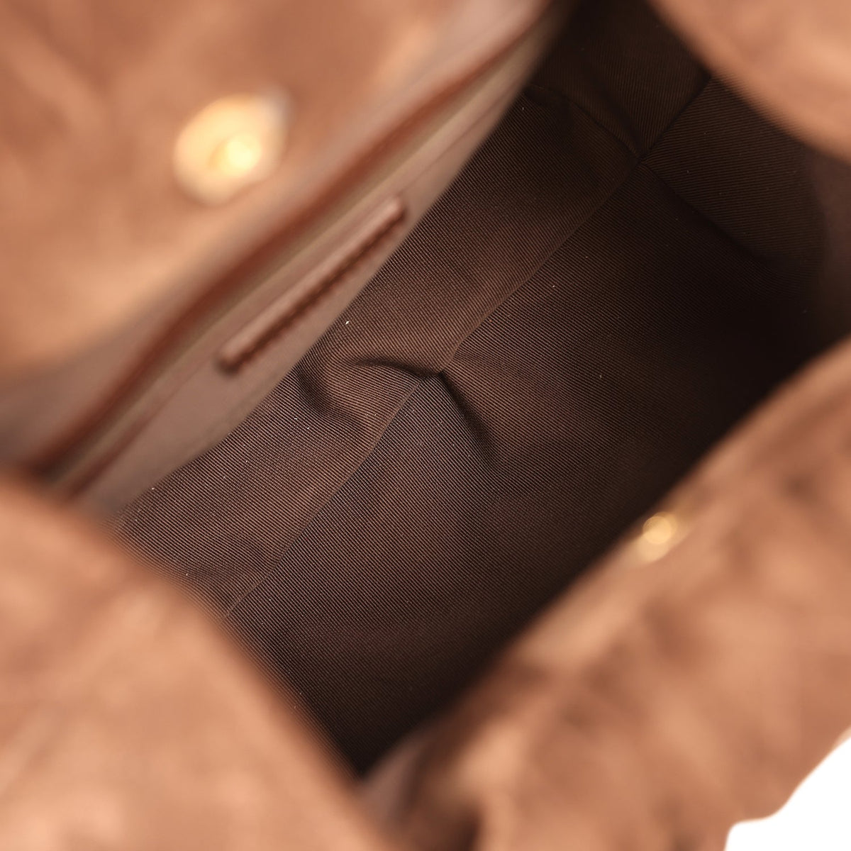 Chanel Large Pouch Dark Brown Suede Tortoiseshell Hardware