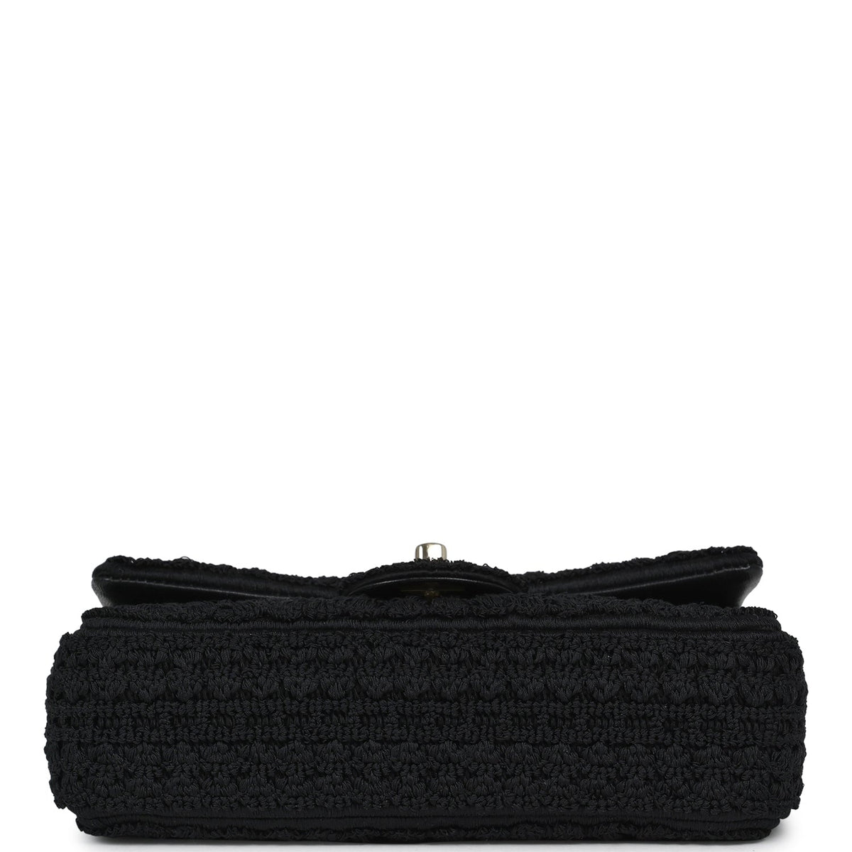 Chanel Mini "Coco Boho" Flap Bag Black Crochet Light Gold Hardware
