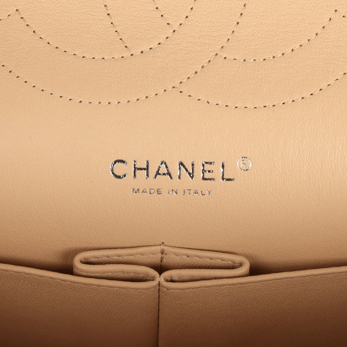 Pre-owned Chanel Jumbo Classic Double Flap Bag Light Beige Caviar Silver Hardware