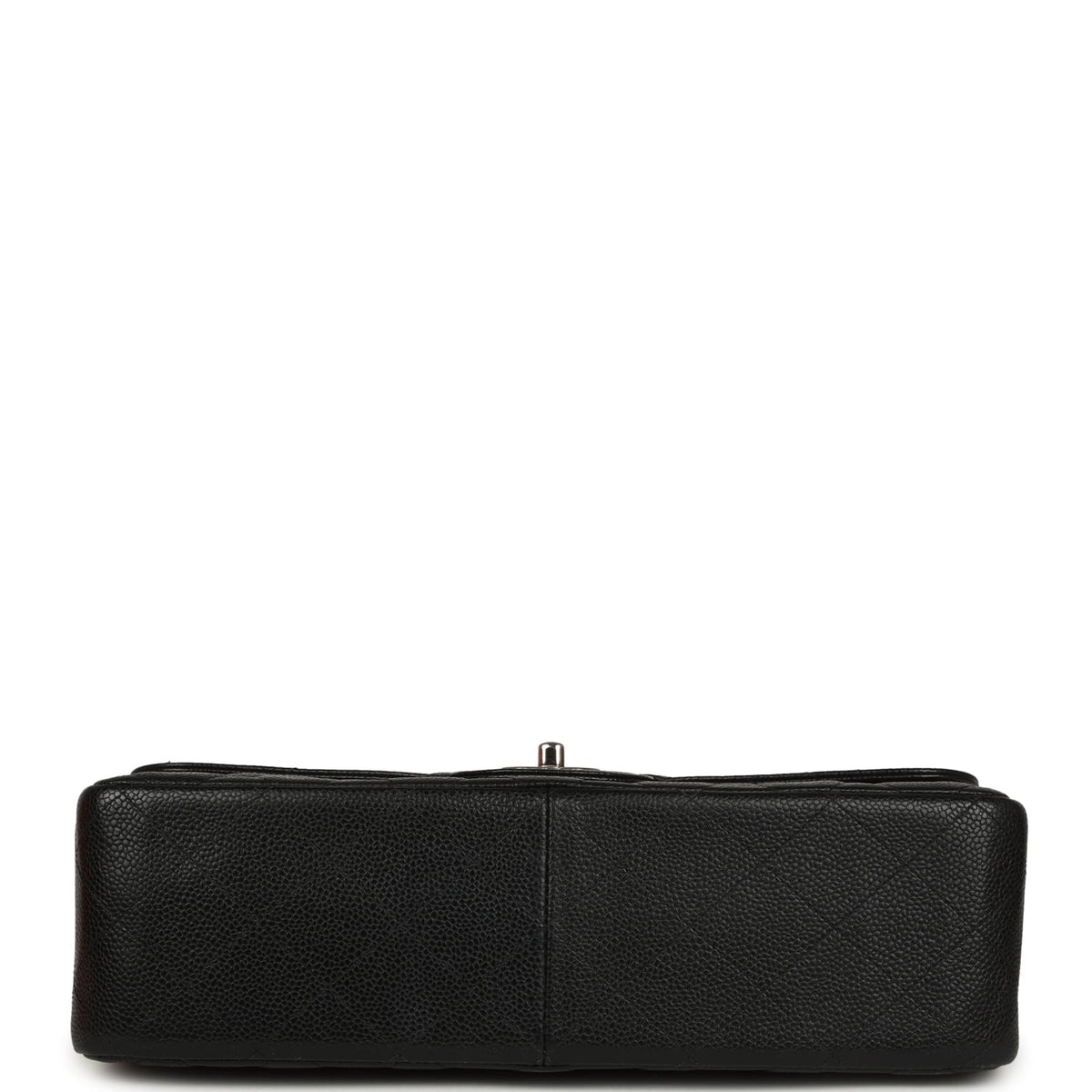 Pre-owned Chanel Jumbo Classic Double Flap Bag Black Caviar Silver Hardware