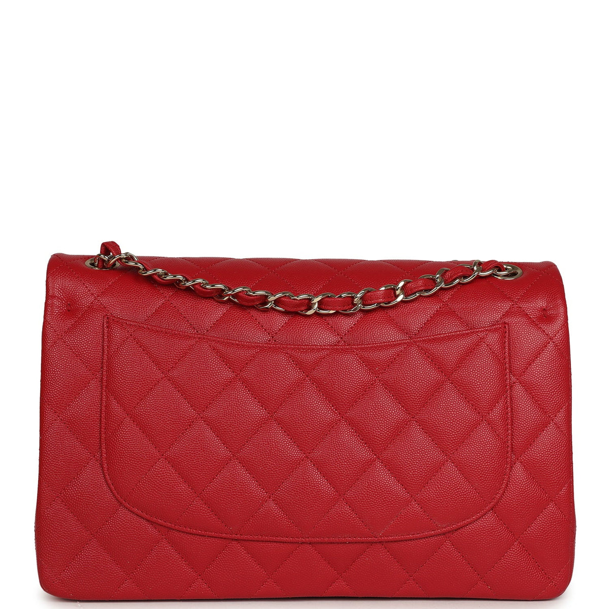 Chanel Jumbo Classic Double Flap Bag Red Shiny Caviar Gold Hardware