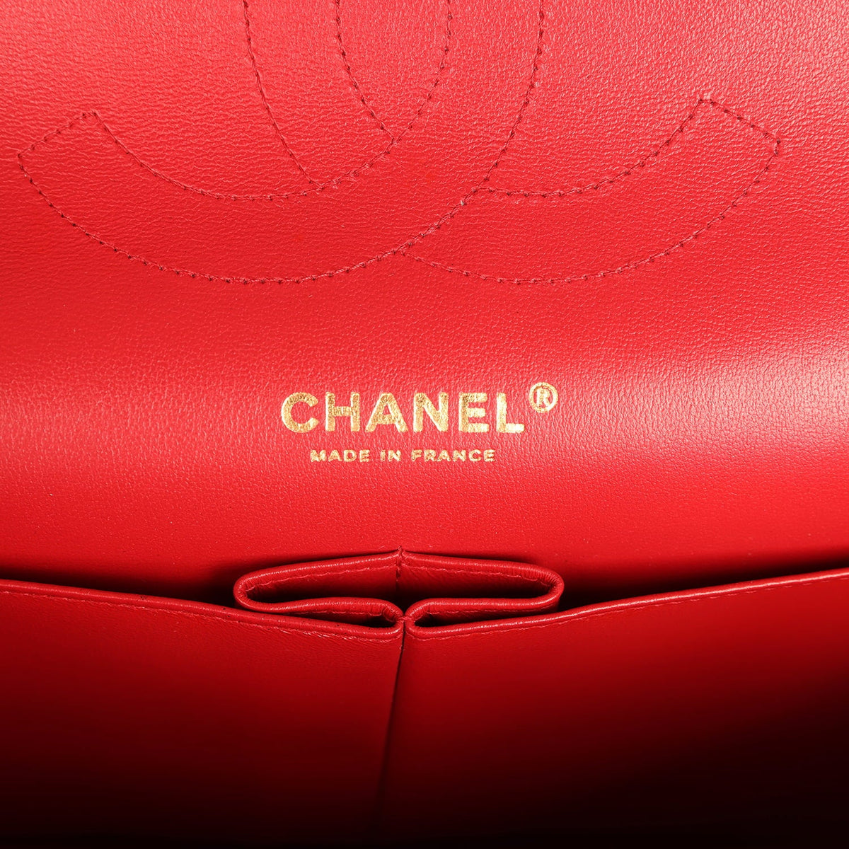 Chanel Jumbo Classic Double Flap Bag Red Shiny Caviar Gold Hardware