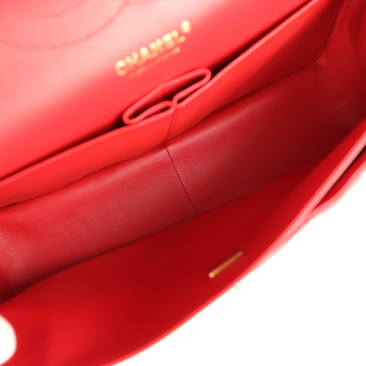 Chanel Jumbo Classic Double Flap Bag Red Shiny Caviar Gold Hardware