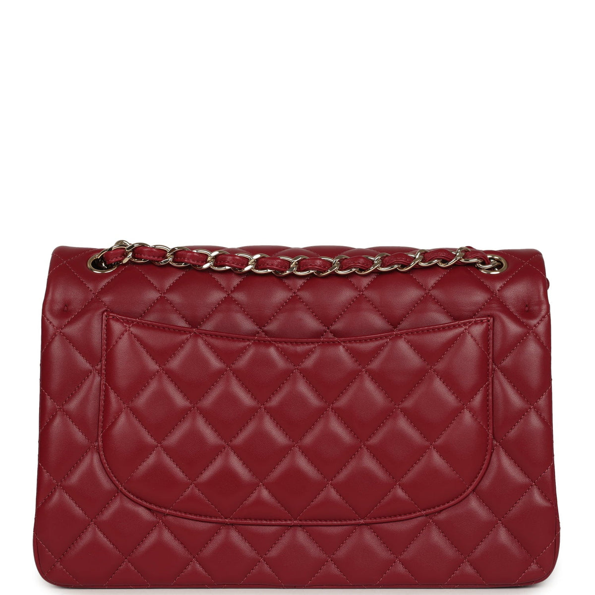 Pre-owned Chanel Jumbo Classic Double Flap Bag Burgundy Lambskin Light Gold Hardware