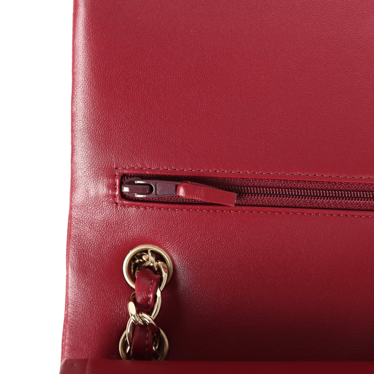 Pre-owned Chanel Jumbo Classic Double Flap Bag Burgundy Lambskin Light Gold Hardware