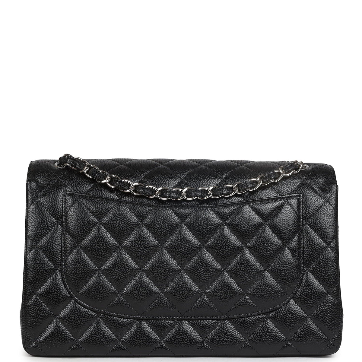 Chanel Jumbo Classic Double Flap Bag Black Caviar Silver Hardware