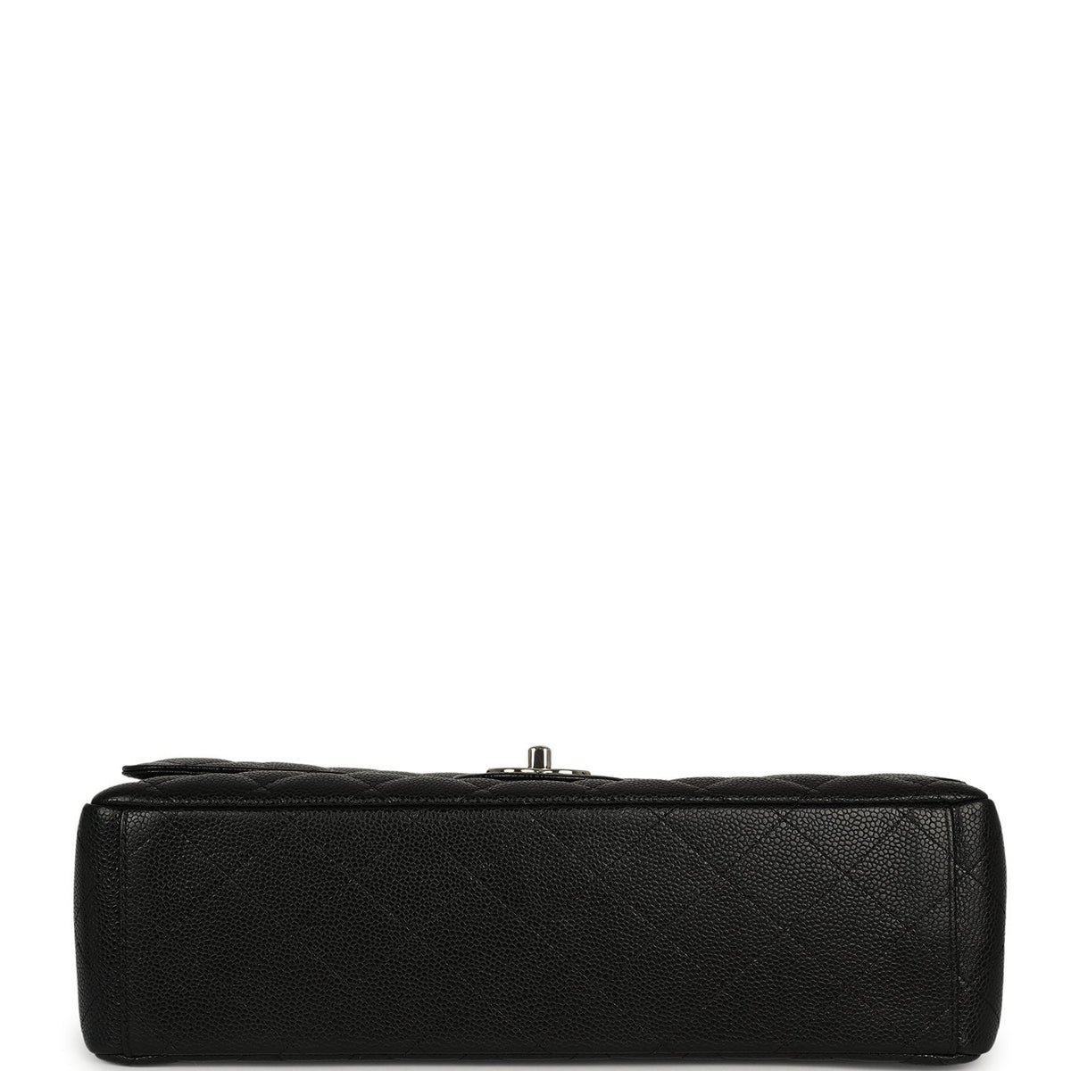 Pre-owned Chanel Maxi Classic Double Flap Bag Black Caviar Silver Hardware