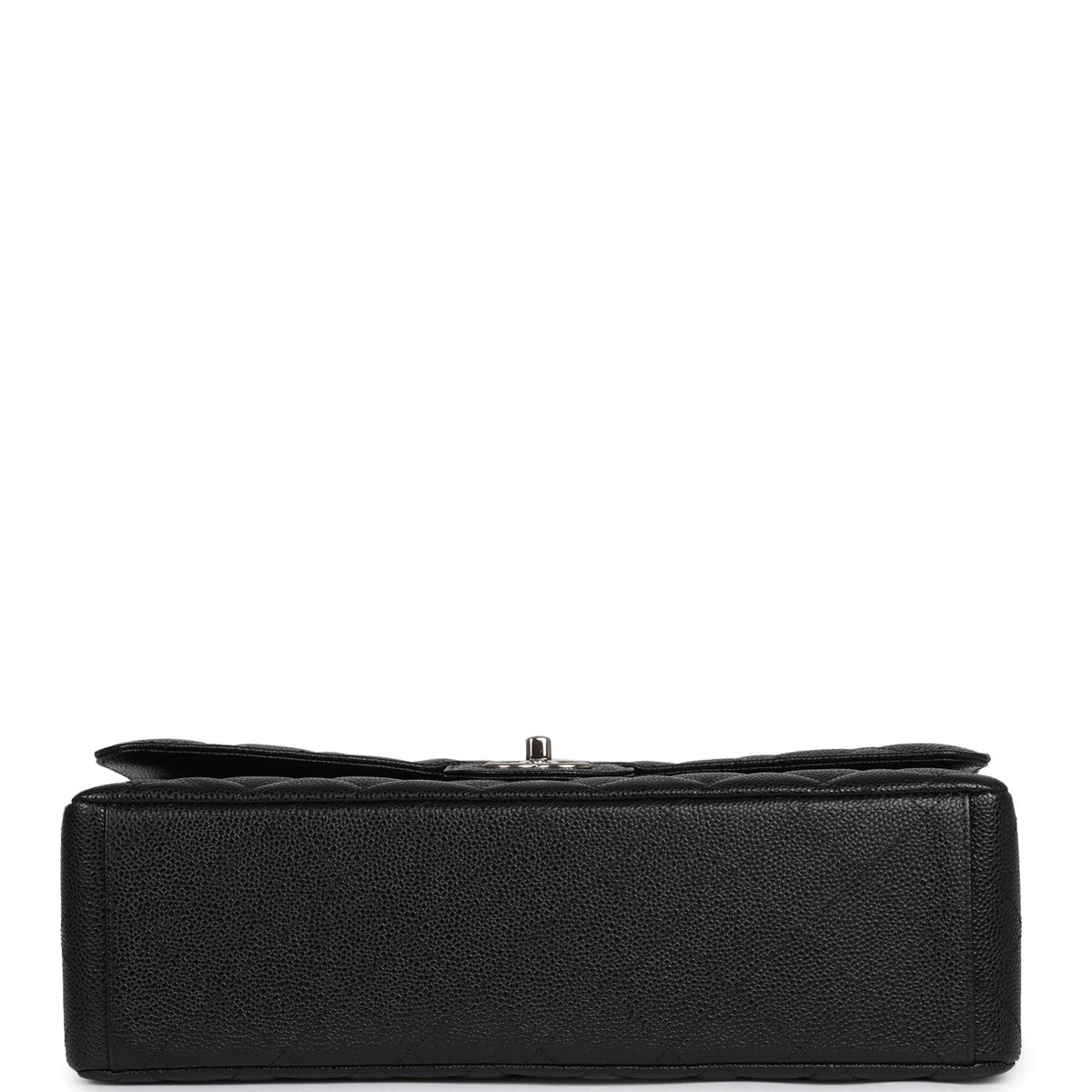 Chanel Maxi Classic Double Flap Bag Black Caviar Silver Hardware