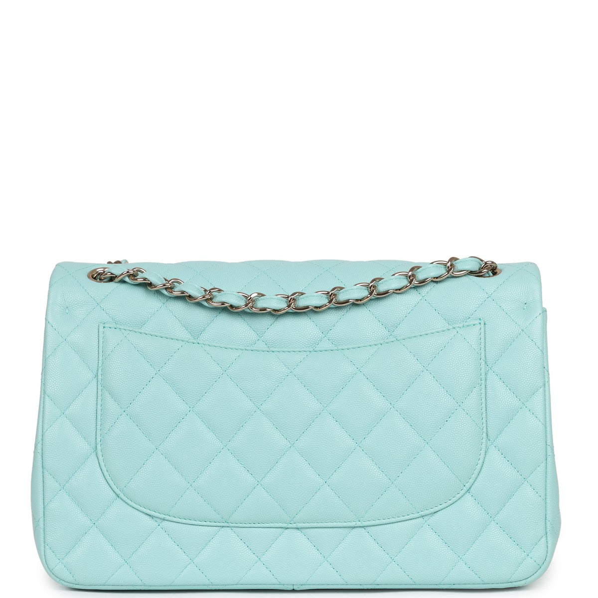 Chanel Jumbo Classic Double Flap Light Blue Caviar Light Gold Hardware