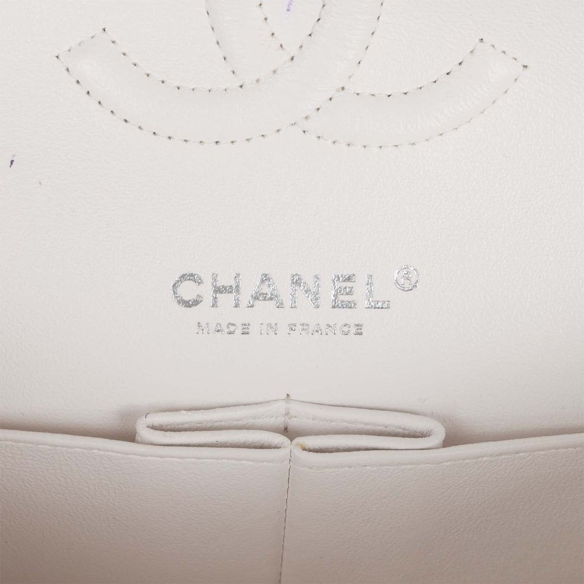 Pre-owned Chanel Medium Classic Double Flap Bag White, Black, Pink Tweed Silver Hardware