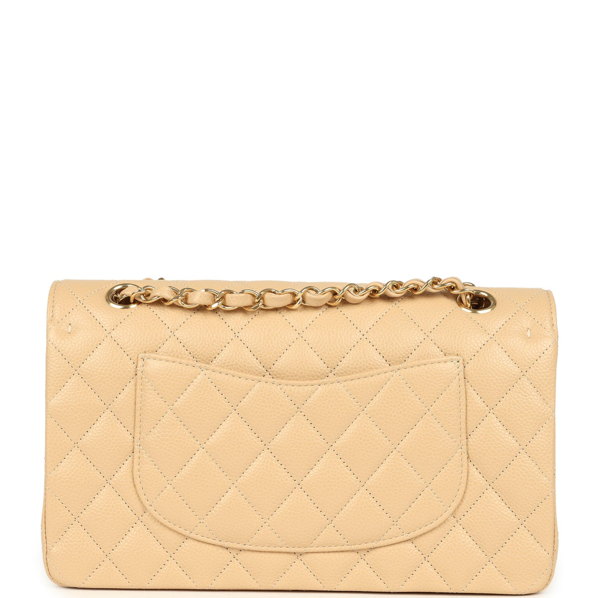 Chanel Medium Classic Double Flap Beige Clair Caviar Gold Hardware