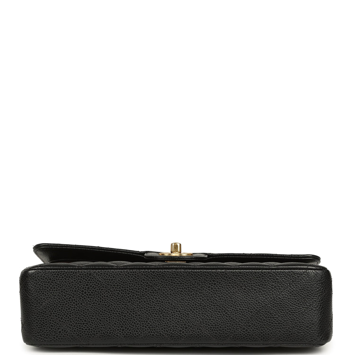 Pre-owned Chanel Medium Classic Double Flap Black Caviar Gold Hardware