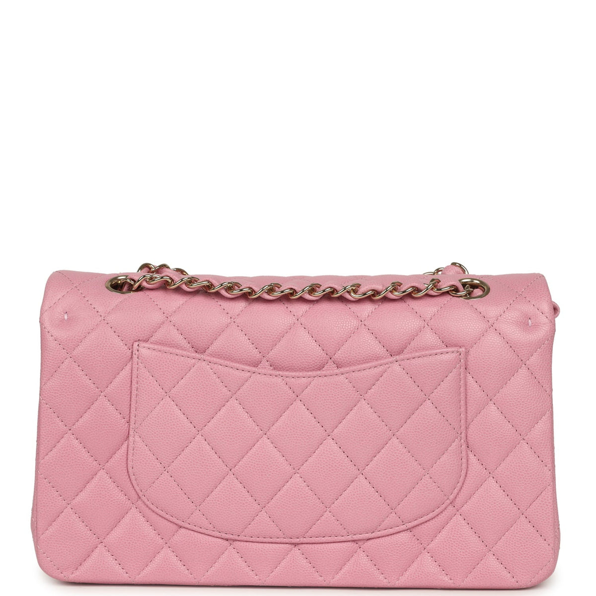 Chanel Medium Classic Double Flap Bag Pink Shiny Caviar Light Gold Hardware